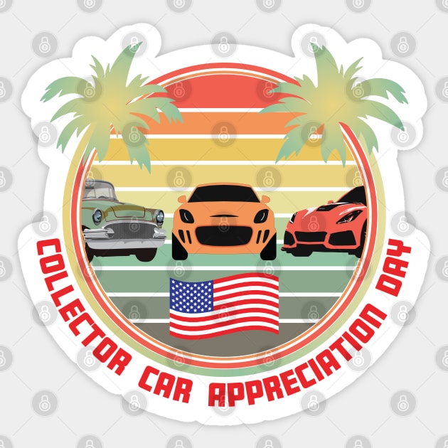 Collector Car Appreciation Day Sticker by Rosemarie Guieb Designs